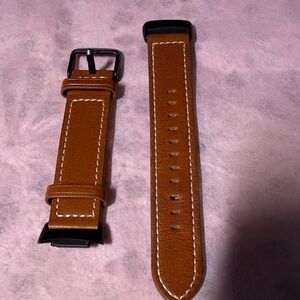 Brown Leather Watch Band for Fitbit